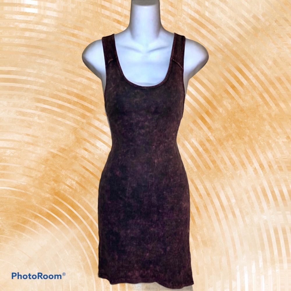 Silence + Noise acid wash rubbed tank dress